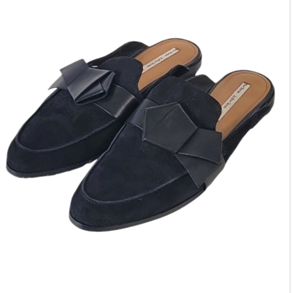 & Other Stories black suede bow slip-on loafers  women's size 10.5